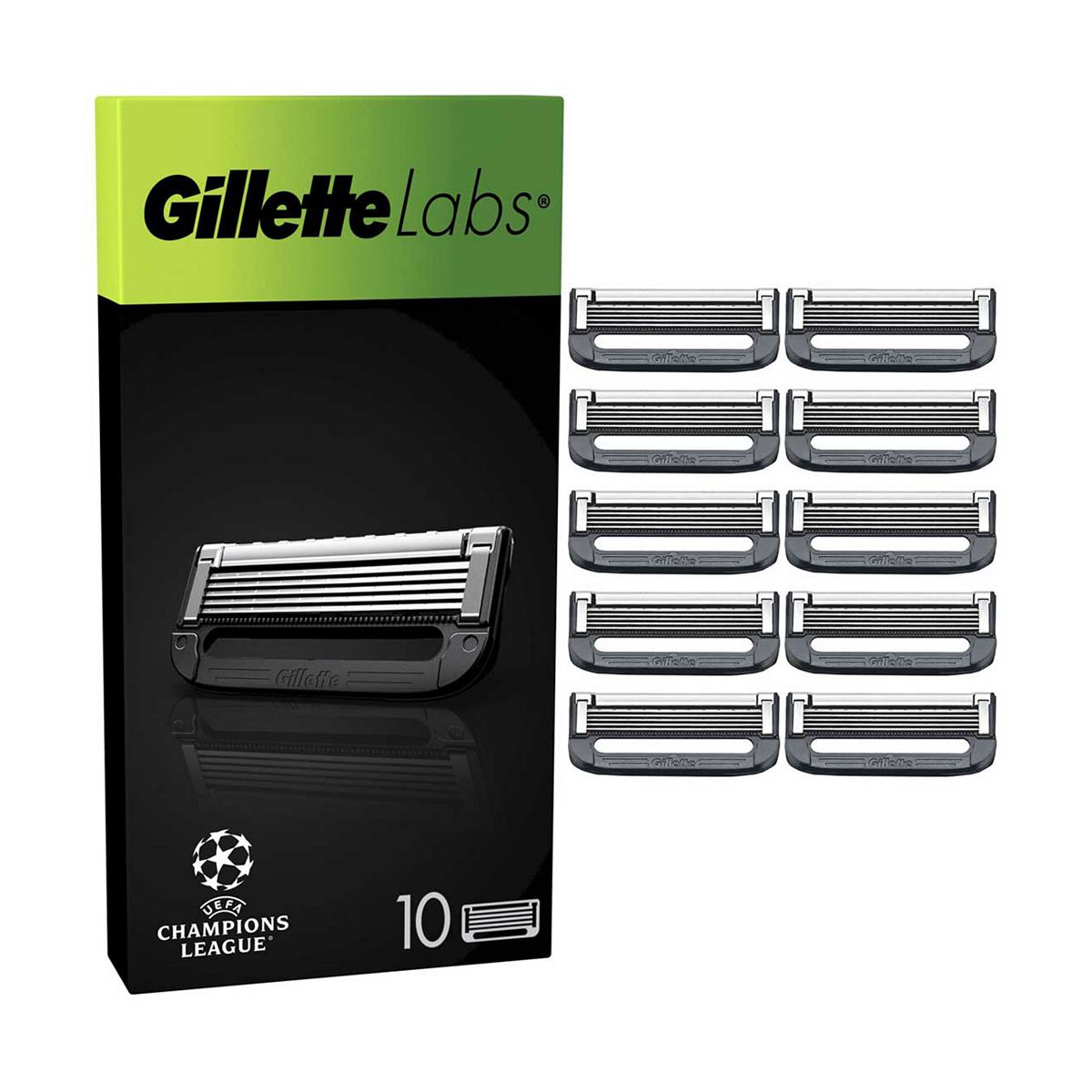Gillette Labs Uefa Champions League Special Edition, Pack Of 10 Razor Blades Refills