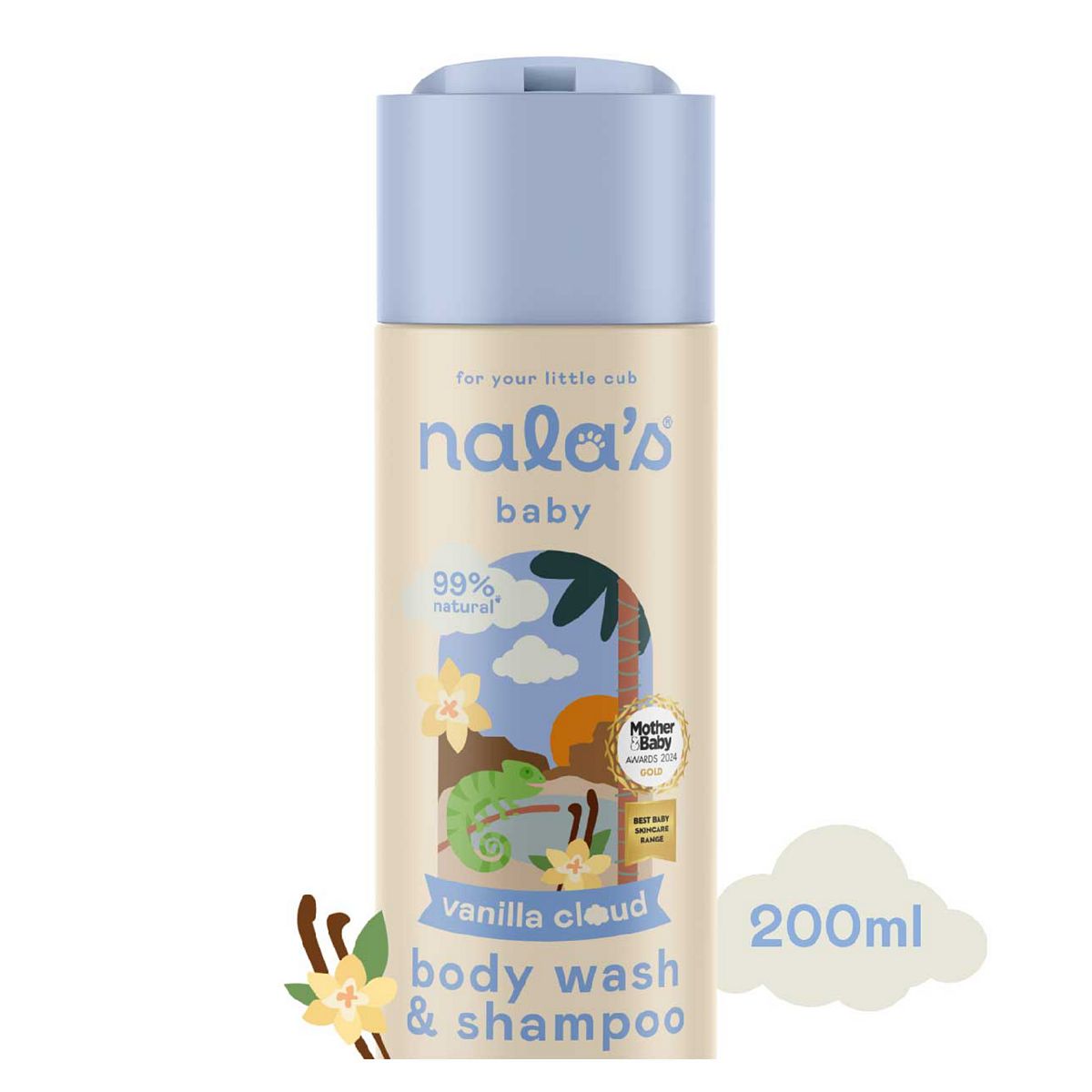 Nalas Baby Nala's Baby Body Wash & Shampoo Vanilla Cloud200 ml, 200ml