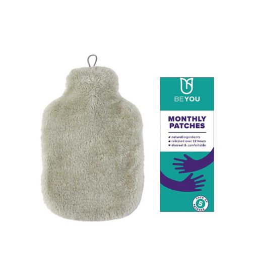 BeYou Monthly Patch 5s;BeYou Monthly Patch 5s;Boots Hot Water Bottle Faux Fur Cover;Boots Hot Water Bottle Faux Fur Cover;Boots and BeYou Period Bundle