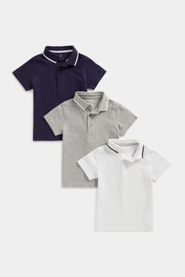 Mothercare Multi Polo Shirts - 3 Pack