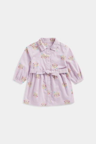 Mothercare Lilac Cat Cord Shirt Dress