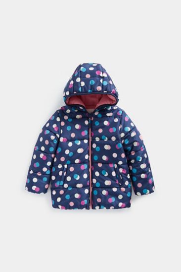 Mothercare Navy Spotted Padded Jacket