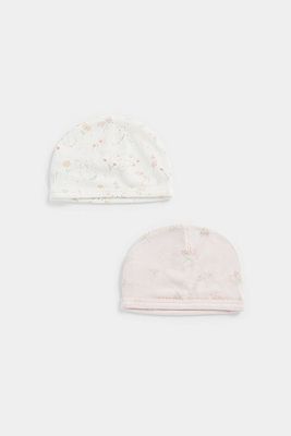 MFG LM 2PK HATS/PINK  Newborn