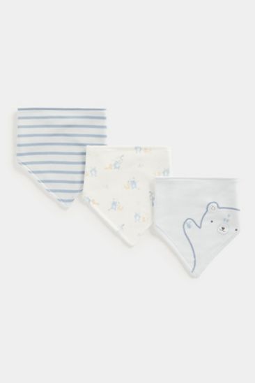 Mothercare My First Blue Dribble Bibs - 3 Pack