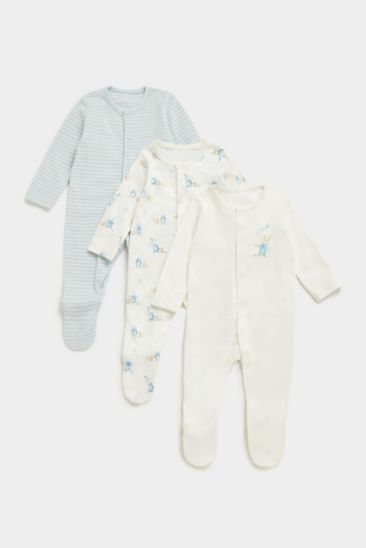 Mothercare My First Baby Sleepsuits - 3 Pack