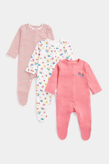 Mothercare Nature Baby Sleepsuits - 3 Pack