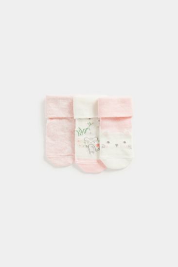 Mothecare Mouse Turn Over Top Baby Socks 3 Pack