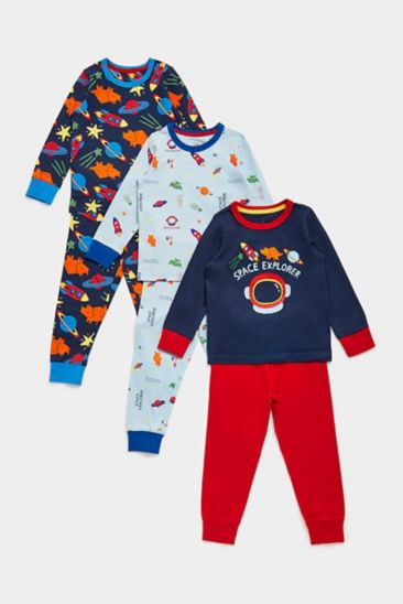 Mothercare Space Explorer Pyjamas - 3 Pack