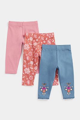 Mothercare Floral Leggings 3 Pack - Boots