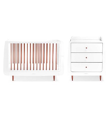 SnuzKot Skandi 2 Piece Nursery Furniture Set - Rose Gold