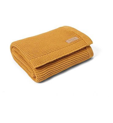 Tutti Bambini Chunky Knitted Blanket - Ochre