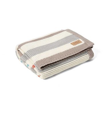 Tutti Bambini Chunky Stripe Knitted Blanket -Cocoon