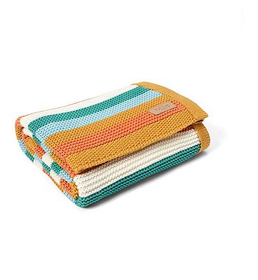 Tutti Bambini Chunky Stripe Knitted Blanket -Run Wild
