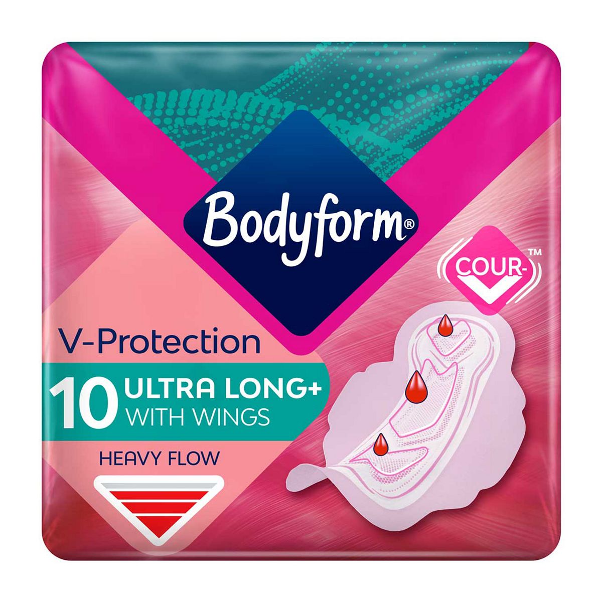 Bodyform Cour-V Ultra Long Sanitary Towels Wings 10 Pack