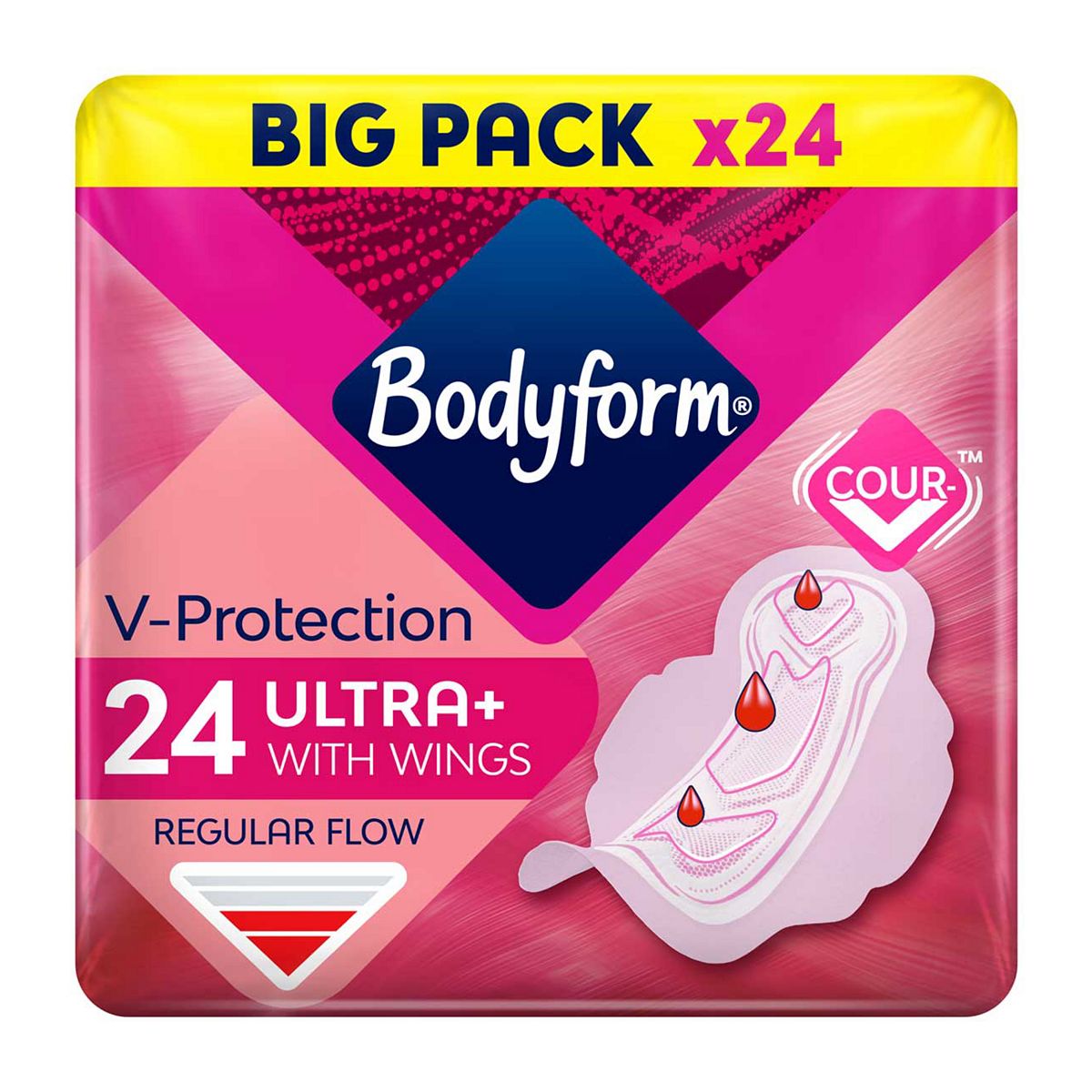 Bodyform Cour-V Ultra Normal Sanitary Towels Wings 24 Pack