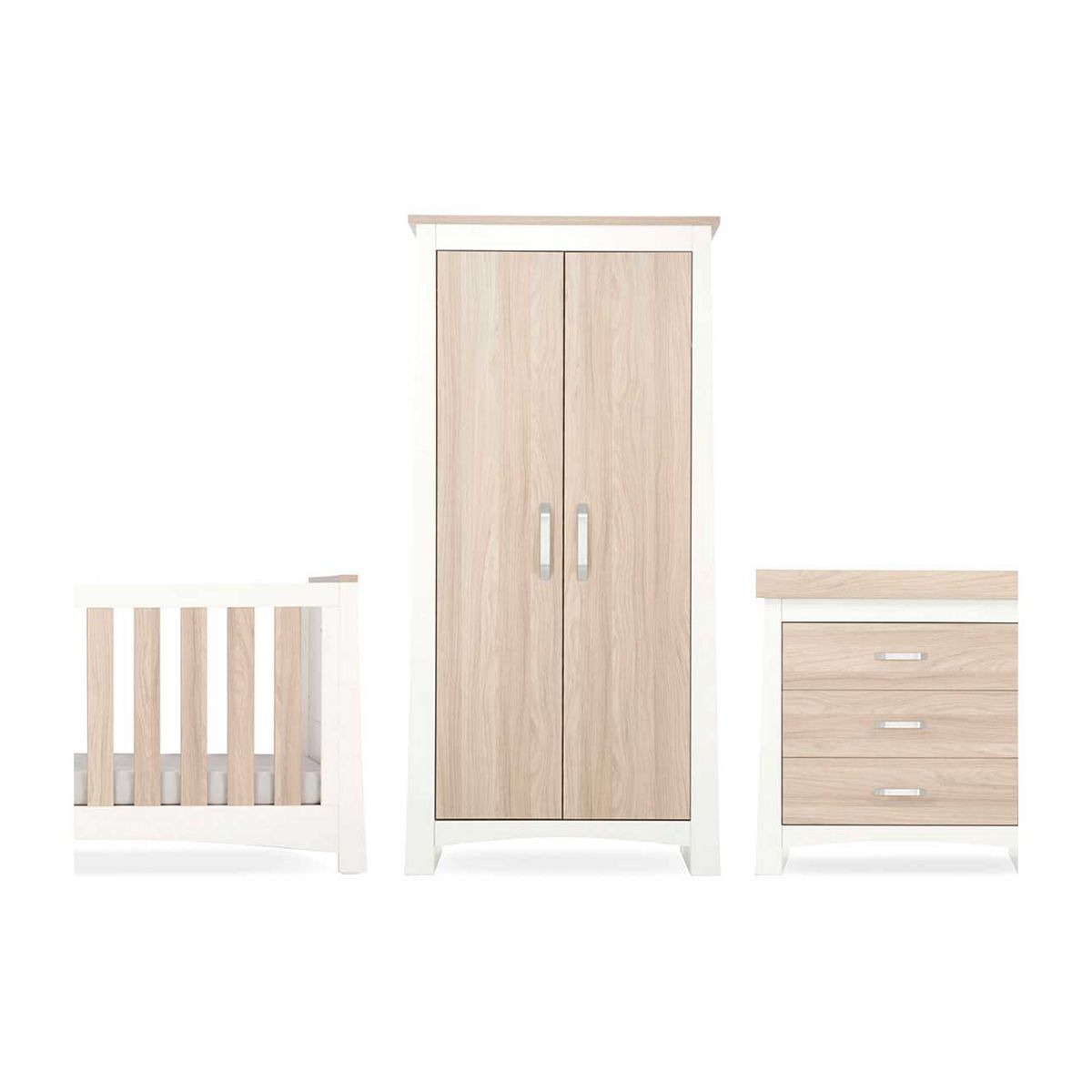 Cuddleco Ada 3 Piece Nursery Furniture Set – White And Ash