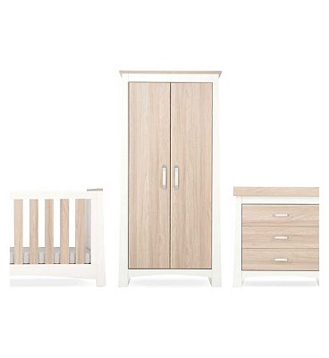 CuddleCo Ada 3 Piece Nursery Furniture Set  White and Ash