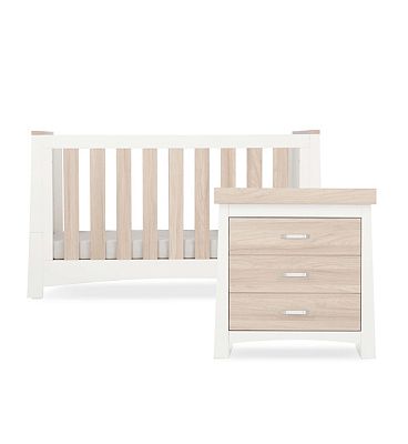 CuddleCo Ada 2 Piece Nursery Furniture Set  White and Ash