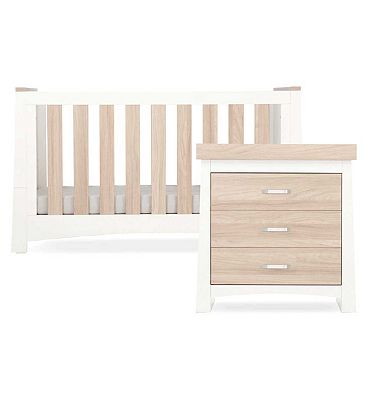 CuddleCo Ada 2 Piece Nursery Furniture Set  White and Ash