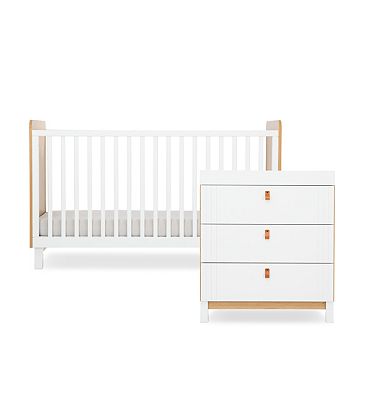 CuddleCo Rafi 2 Piece Nursery Furniture Set - Oak and White