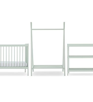 CuddleCo Nola 3 Piece Nursery Furniture Set - Sage Green