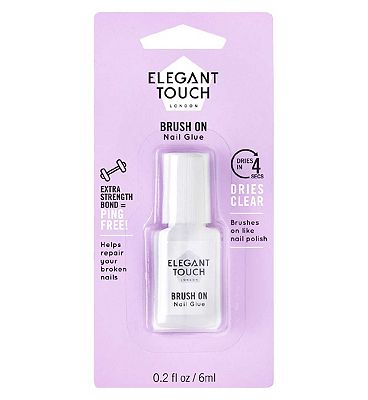 elegant touch brush on nail glue clear 6ml