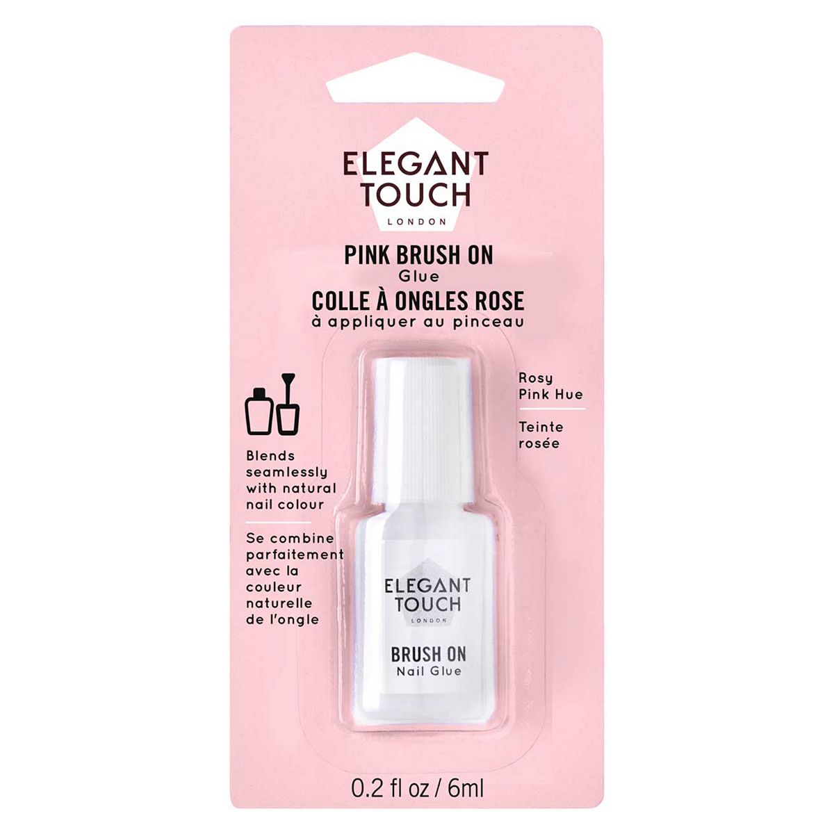 Elegant Touch Brush On Nail Glue Pink
