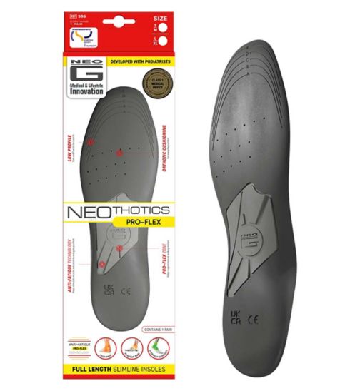 Neo G NeoThotics Pro-Flex Full Length Slimline Insoles S/M Pair - size 2.5 - 7.5