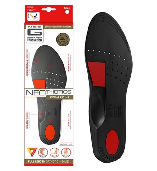 Neo G NeoThotics Pro-Expert Full Length Orthotic Insoles L Pair - size 9.5 - 11.5