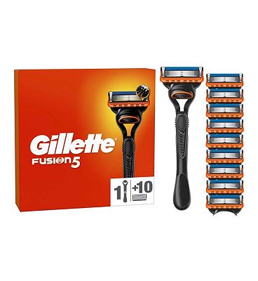 Gillette Fusion5 Razor for Men 1 Gillette Razor 10 Blade Refills - Boots