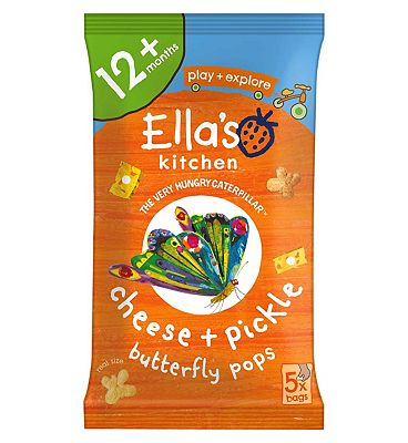 Ella’s Kitchen Organic Cheese and Pickle Butterfly Pops Multipack Toddler Snack 12+ Months 5x12g