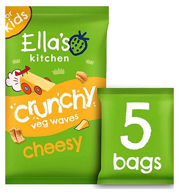 Ella's Kitchen Organic Cheese Crunchy Veg Waves Multipack Kids Snack 3+ Years 5x10g