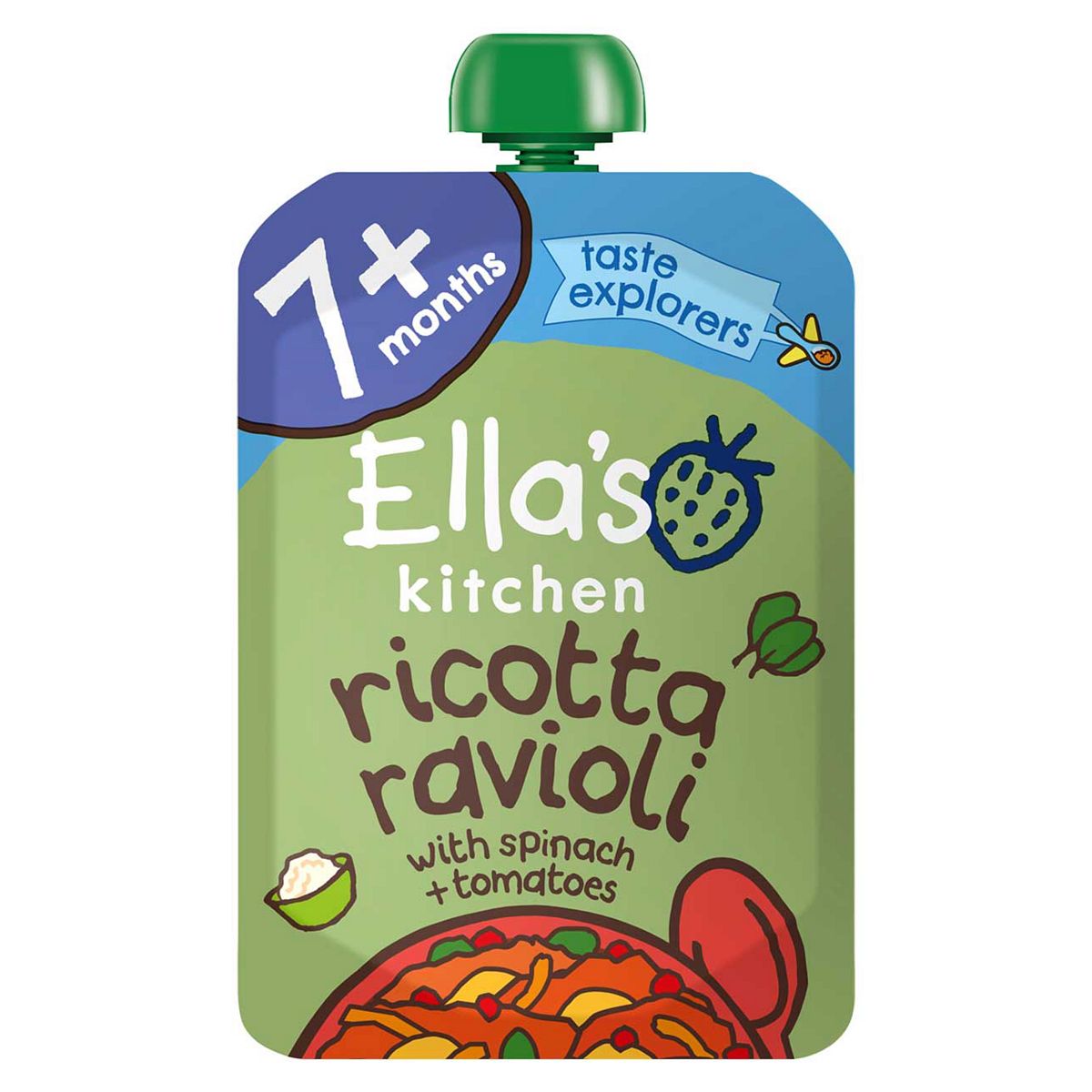 Ella's Kitchen Organic Spinach Ricotta Pasta Baby Food Pouch 7+ Months 130G