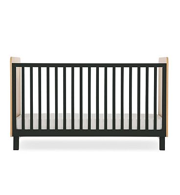 CuddleCo Rafi Cot Bed - Oak and Black