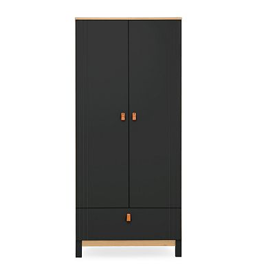 CuddleCo Rafi Nursery Wardrobe - Oak and Black