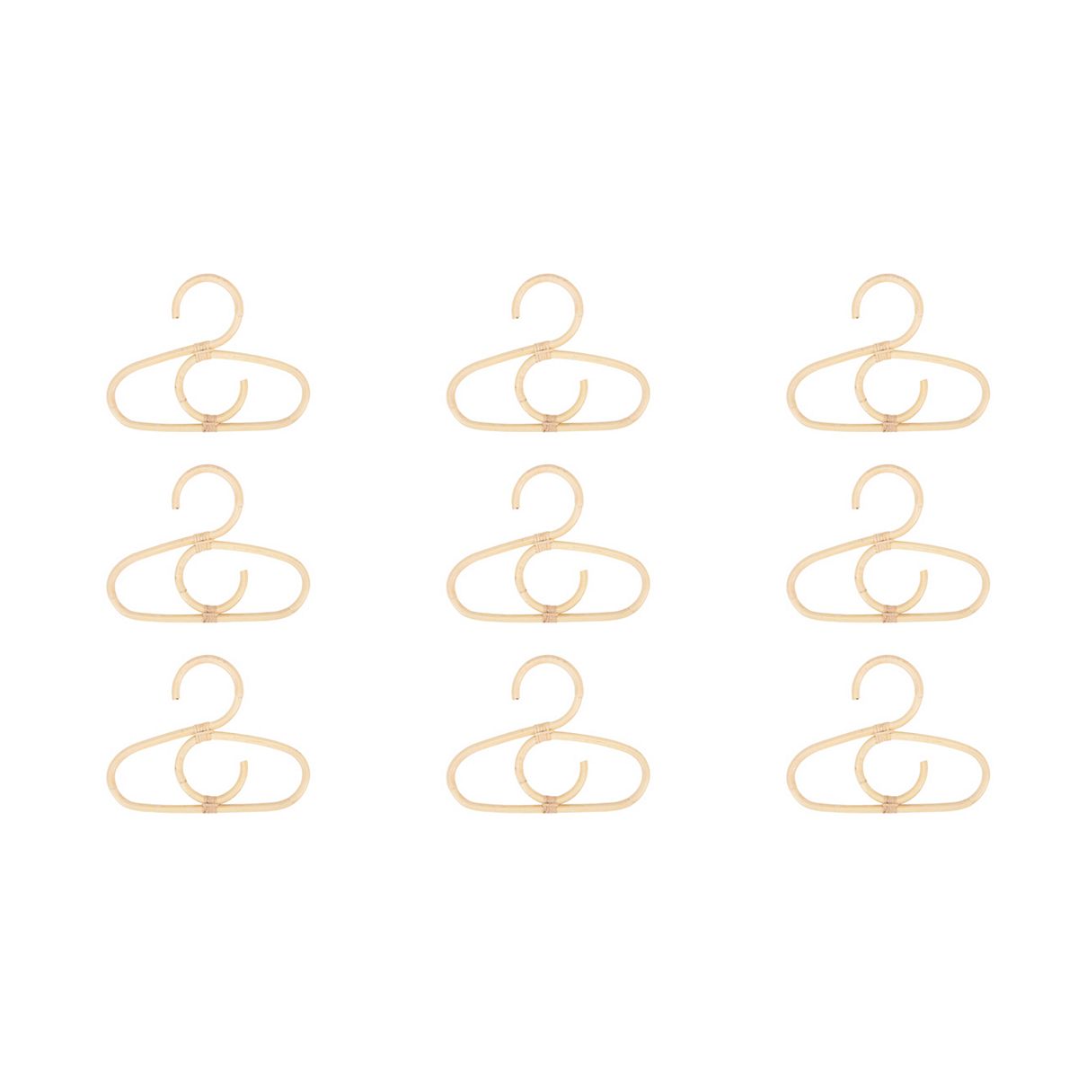 Cuddleco Aria Set Of 9 Hangers - Rattan