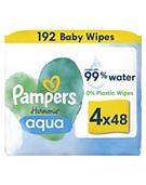 Pampers Harmonie Aqua Baby Wipes Plastic Free 4 Packs = 192 Wipes