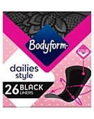 Bodyform Dailies Black Normal Panty Liners 26 pack