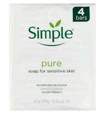 Simple Vegan Friendly Soap 4 Pack for Sensitive Skin