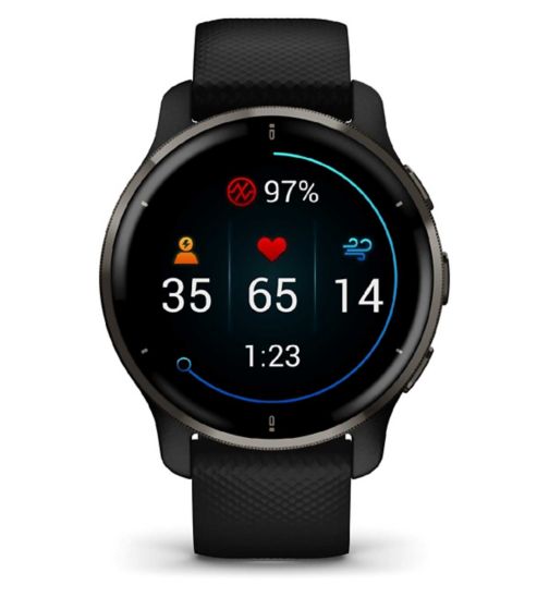 Garmin Venu® 2 Plus Smartwatch - Slate Stainless Steel Bezel With Black Case And Silicone Band​