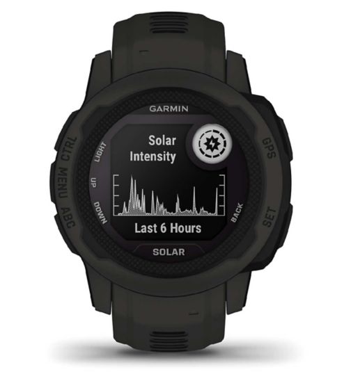 Garmin Instinct® 2S Smartwatch Solar - Slate Stainless Steel Bezel With Black Case And Silicone Band