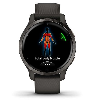 Garmin Venu 2S Smartwatch - Slate Stainless Steel Bezel With Graphite Case And Silicone Band