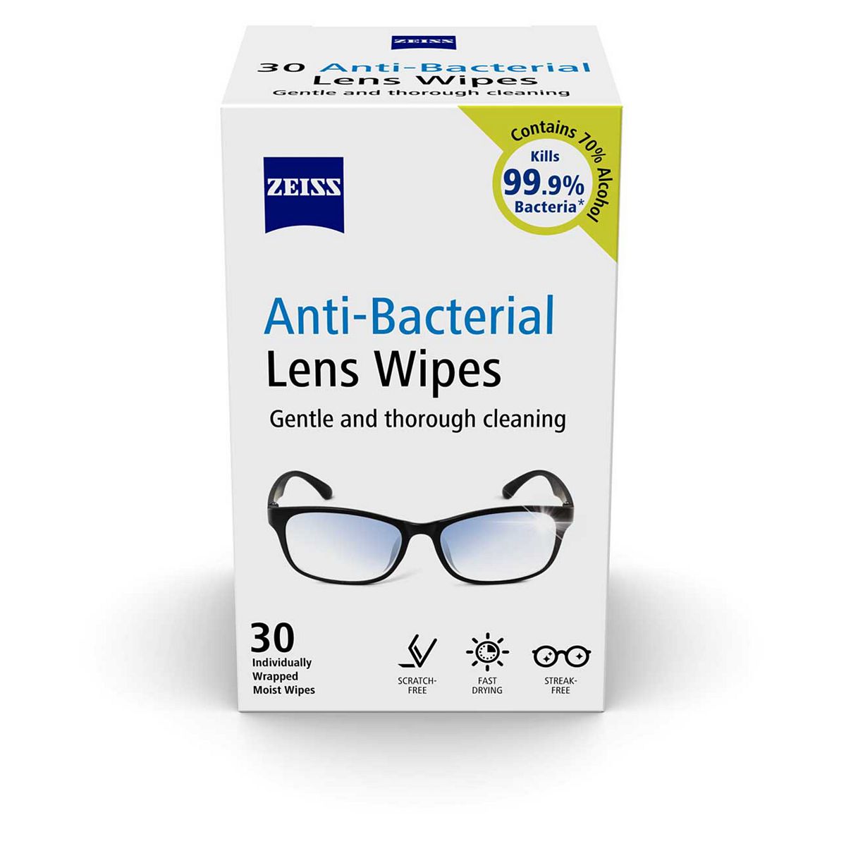 Zeiss Anti-Bacterial Lens Wipes 30 Pack