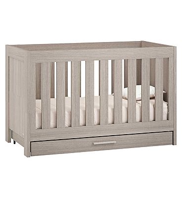Venicci Forenzo Cot Bed with Underdrawer - Nordic White Oak