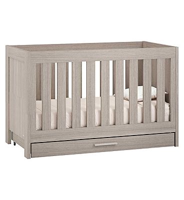 Image of Venicci Forenzo Cot Bed with Underdrawer - Nordic White Oak