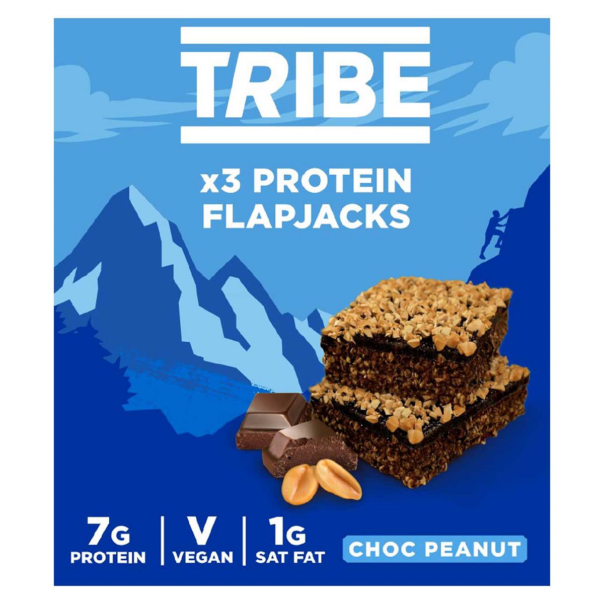 Tribe Plant Protein Flapjack Choc Peanut - 3 X 38G