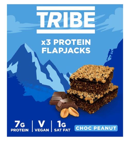 Tribe Plant Protein Flapjack Choc Peanut - 3 x 38g
