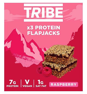 Tribe Plant Protein Flapjack Raspberry - 3 x 38g