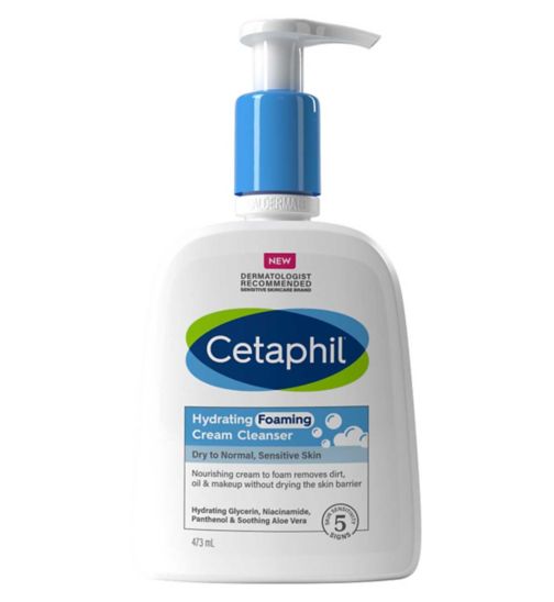 Cetaphil Hydrating Foaming Cream Cleanser for Normal to Dry Sensitive Skin 473ml
