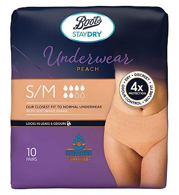 Boots Staydry Underwear Peach Small Medium 10 pairs Boots